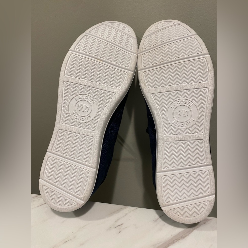 Lacoste Canvas Sneakers Womens Size 9 Blue White Logo No Box Tennis Shoes NWT - Picture 8 of 8